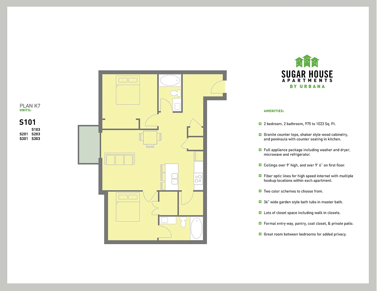 Floor plan 2 Bed K7 (k7-d)