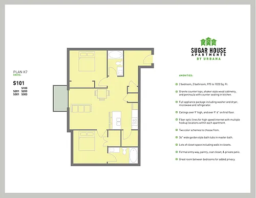 Floor plan 2 Bed K7 (k7-b)