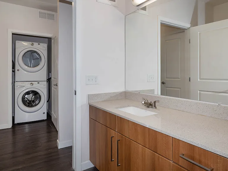 Bathroom with In-home Washer and Dryer