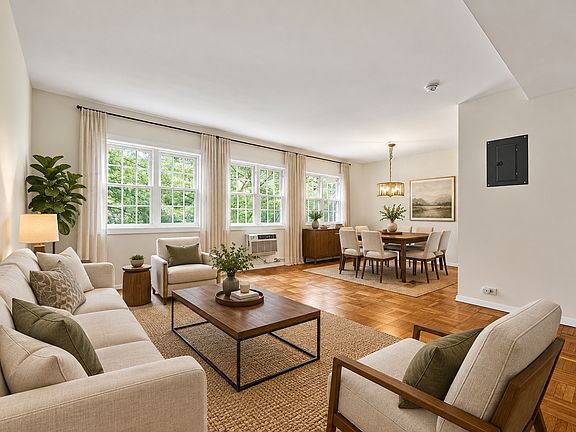 virtual staged living room/dining room