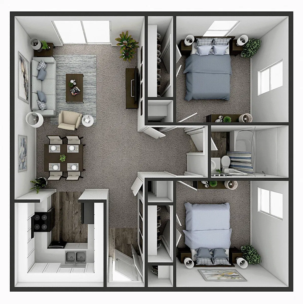 Floor plan 2 BR Garden (A) - Georgetown Road
