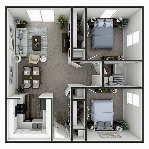 Floor plan 2 BR Garden (A) - Georgetown Road
