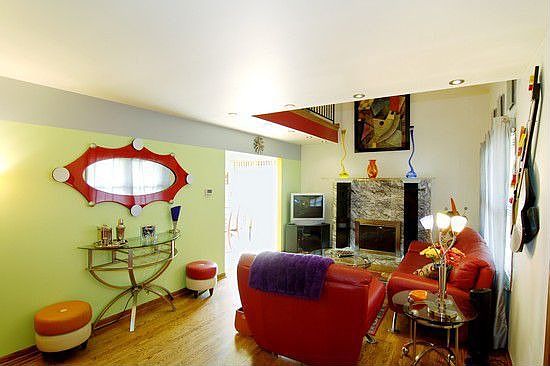 Wood Floors, Marble Fireplace!