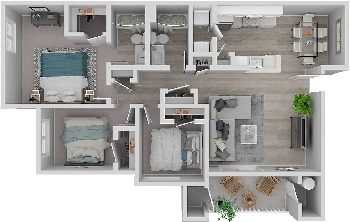 Floor plan 3BD 2BTH