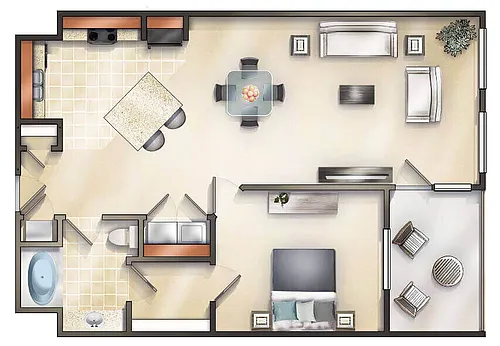 Floor plan The Fairfield with Balcony