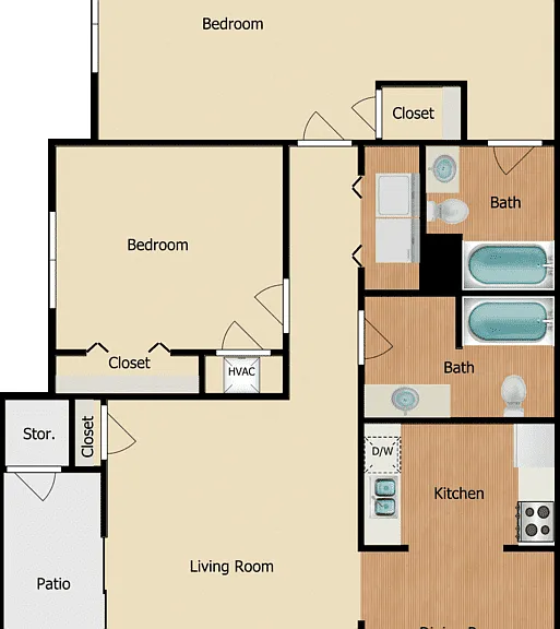 Two Bedroom Floorplan Diagram