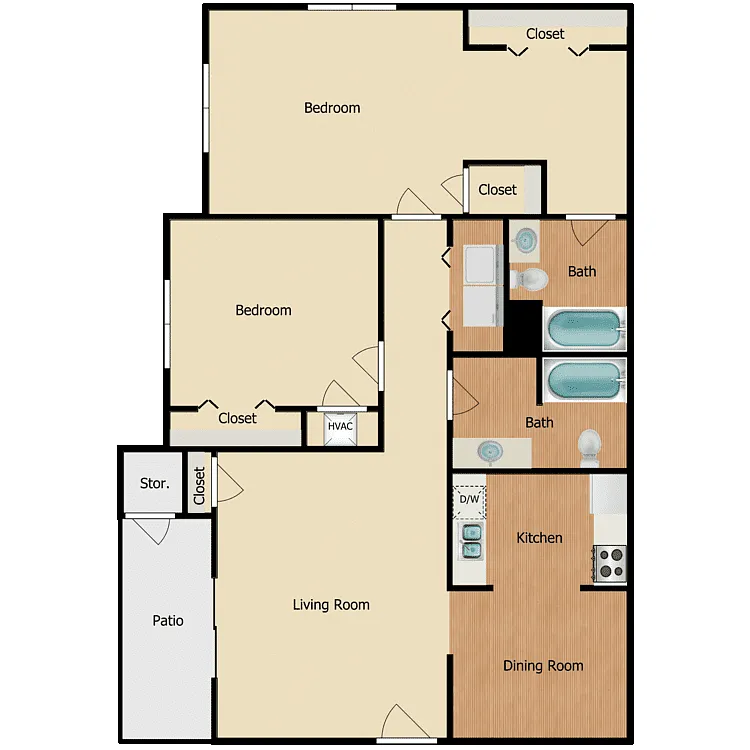 Floor plan Two Bedroom