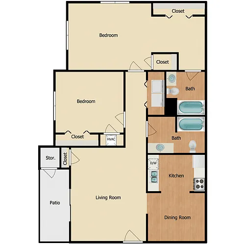 Floor plan Two Bedroom