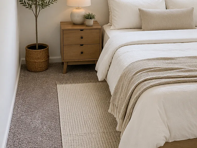 Cozy minimal second bedroom with natural accents