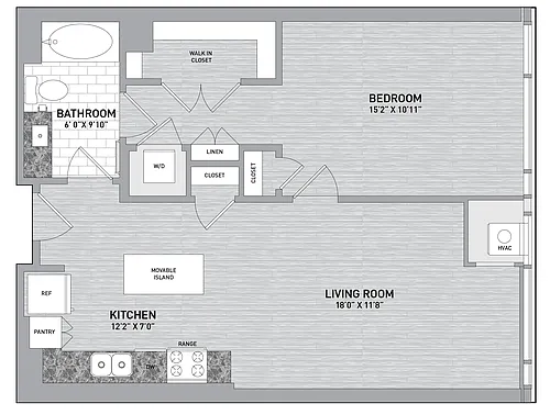 Floor plan 27/29 Stack - 1 Bed 1 Bath-A1.1