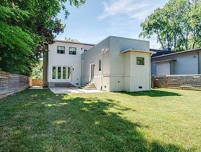 Outside courtyard and backyard/lawn.