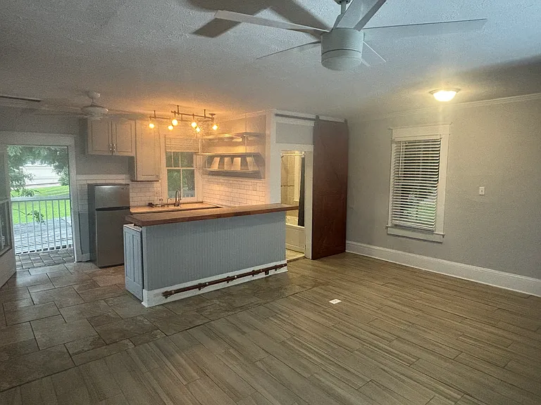 View of kitchen from living area