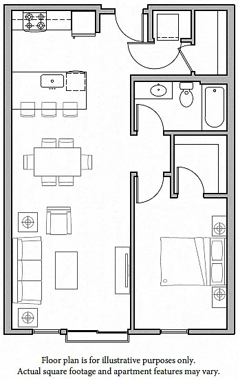 Floor plan A8 1Bed North