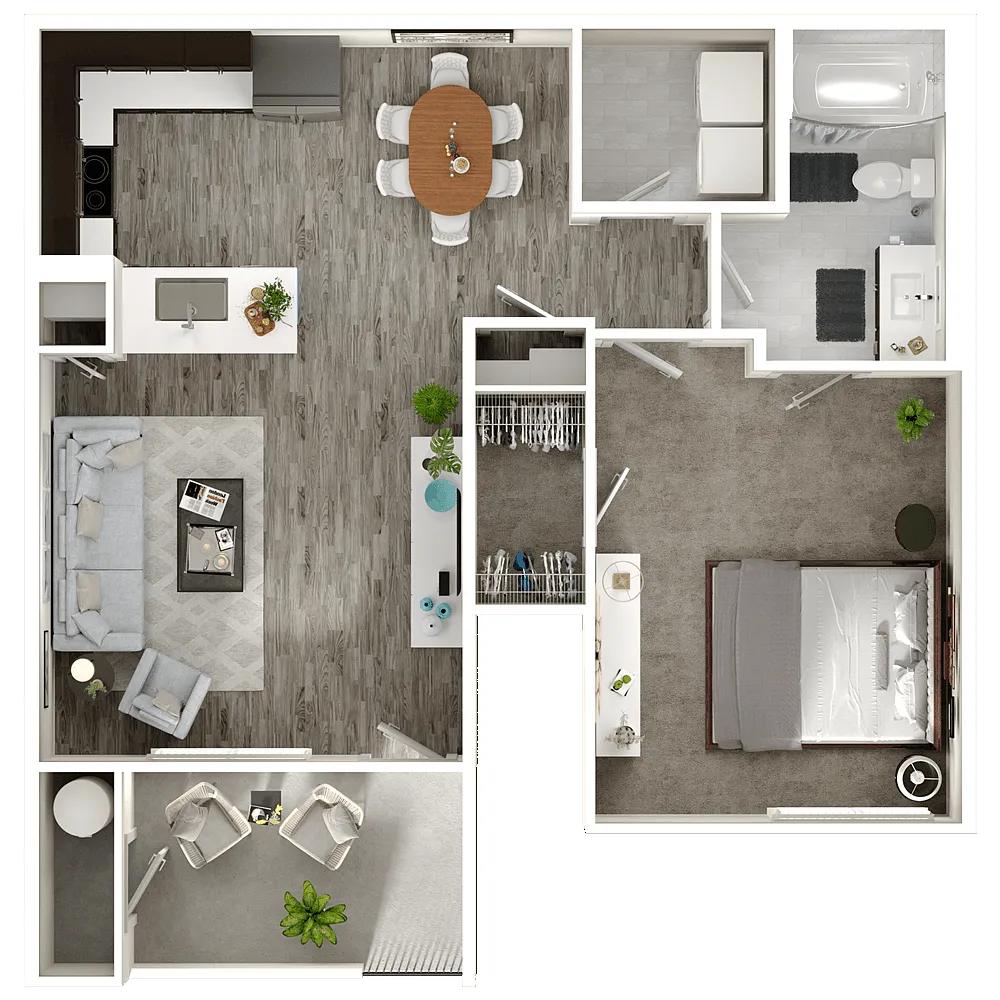 Floor plan 1X1B