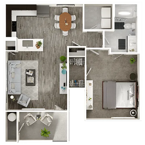 Floor plan 1X1B
