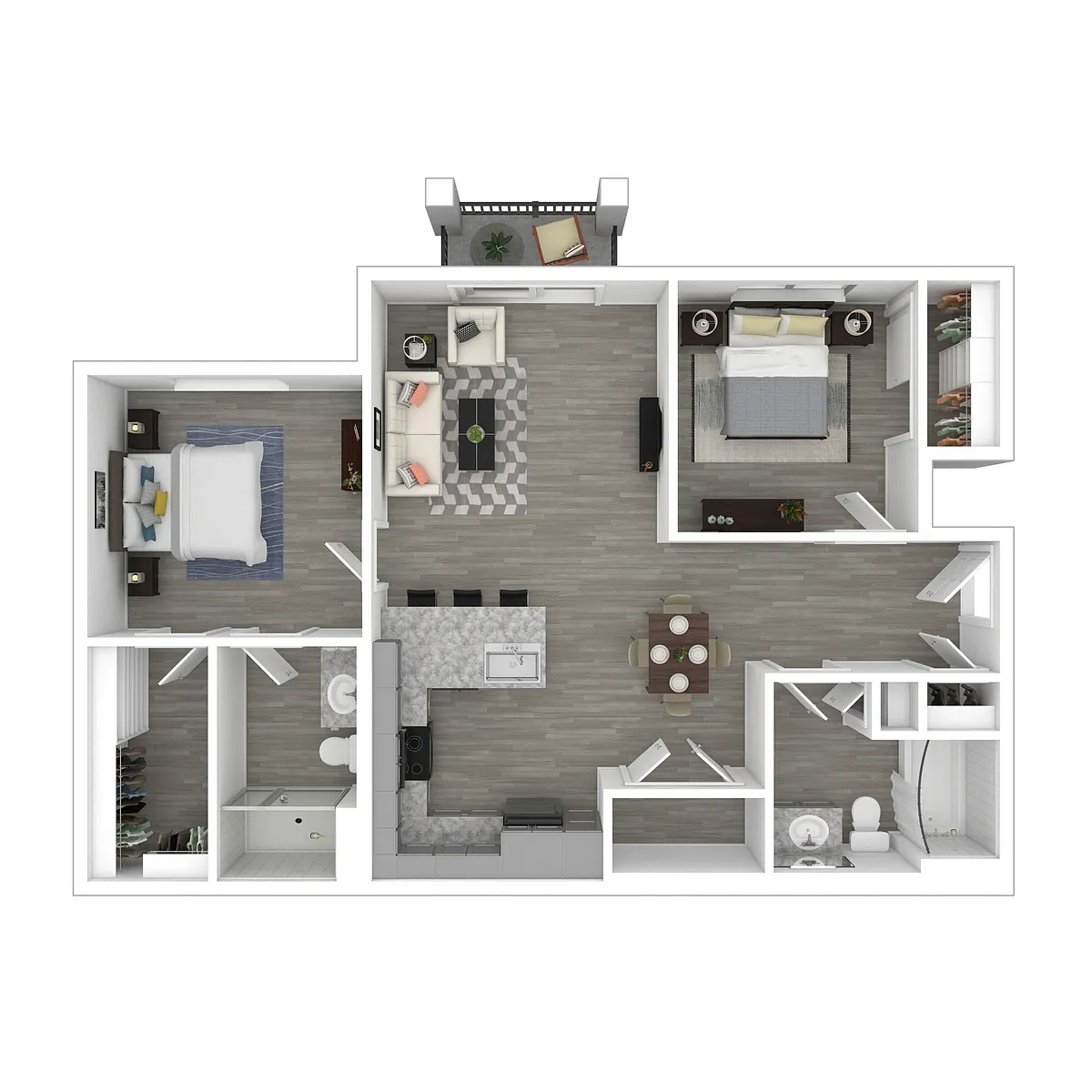 Floor plan 2 Bed 2 Bath