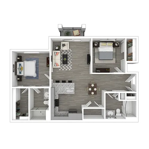 Floor plan 2 Bed 2 Bath