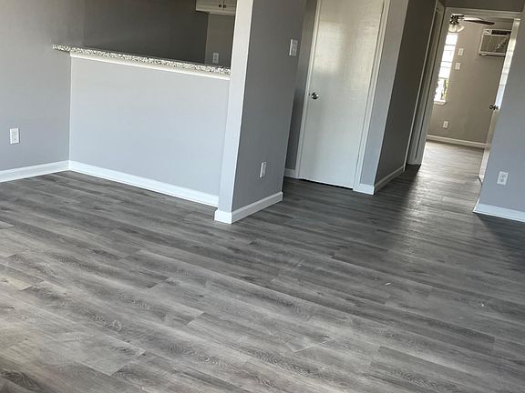 New floors, fresh light grey paint