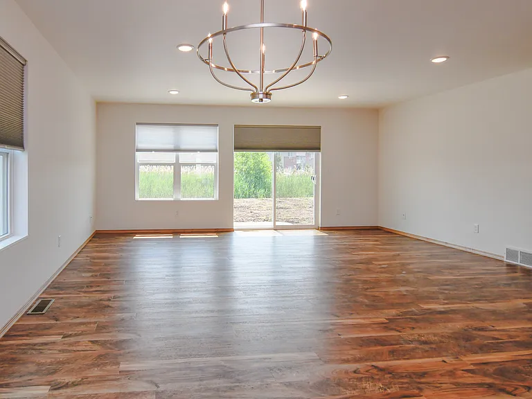 View from kitchen into living room