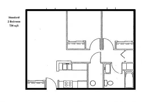 Floor plan 2 Bedroom Standard