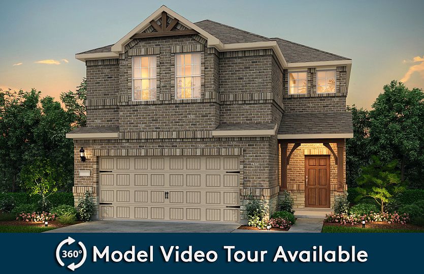 The Nelson, a two-story home with 2-car garage, shown with Home Exterior S