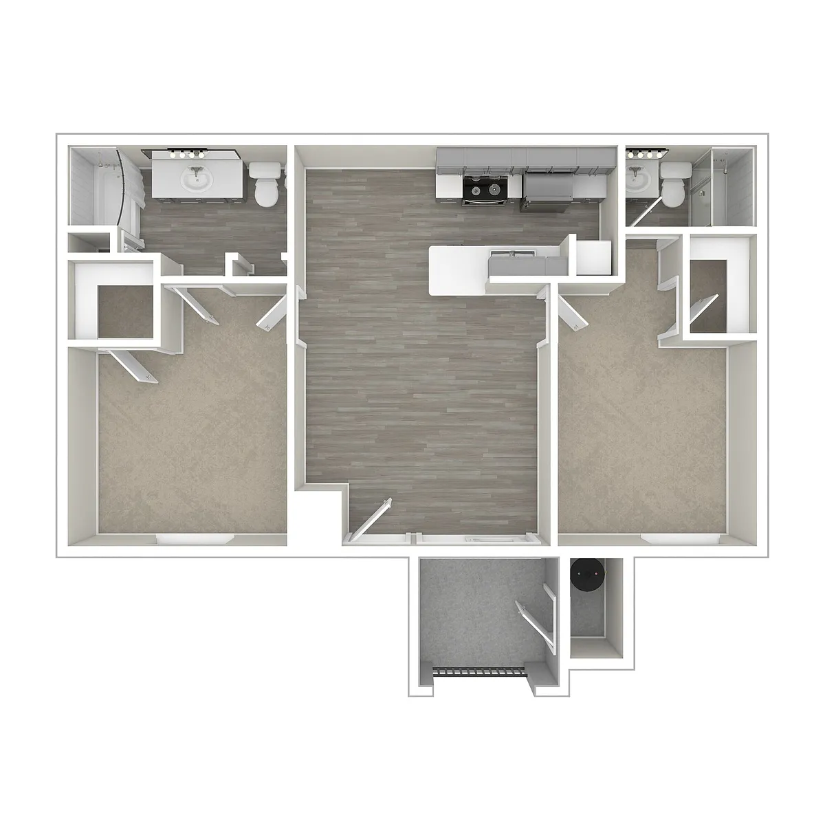 Floor plan Salinas - Renovated 2 Bedroom