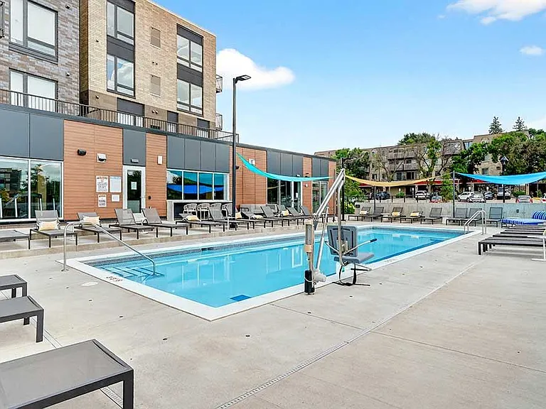 Resort style pool areas with shaded lounge seating offer the perfect place to soak up the sun, cool off, and spend easy afternoons right at home.