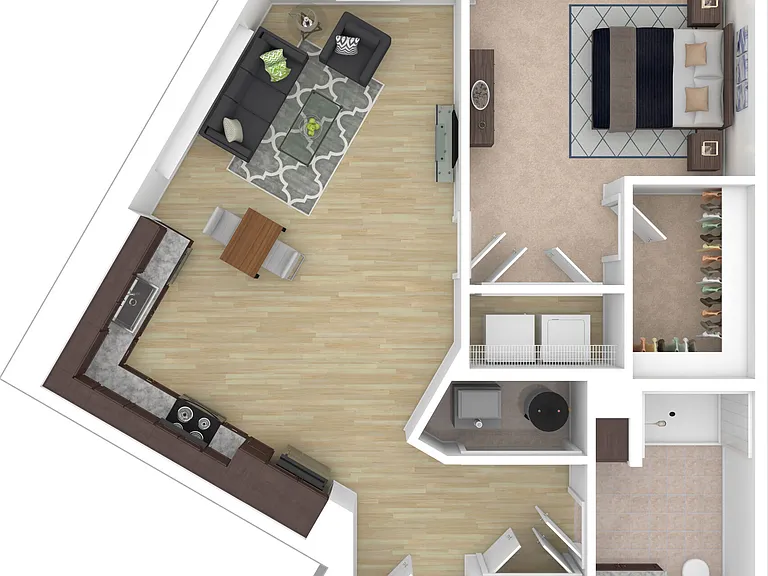 Ivy - 1 Bed, 1 Bath, 740 sq. ft.
