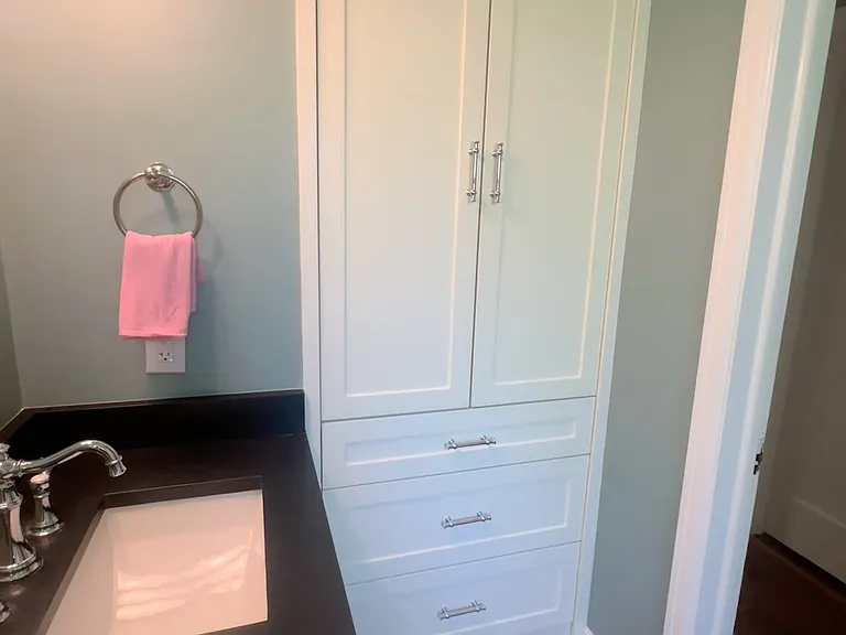 Custom bathroom cabinets and drawers with plenty of storage