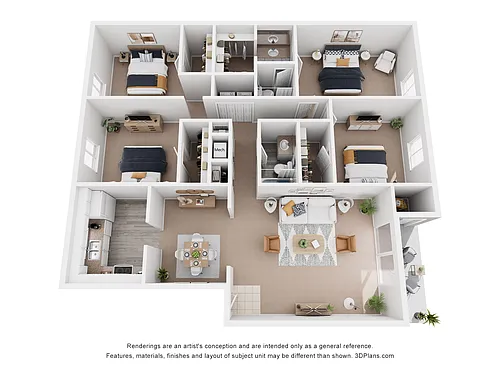 Floor plan 4x2 1518 SQ FT