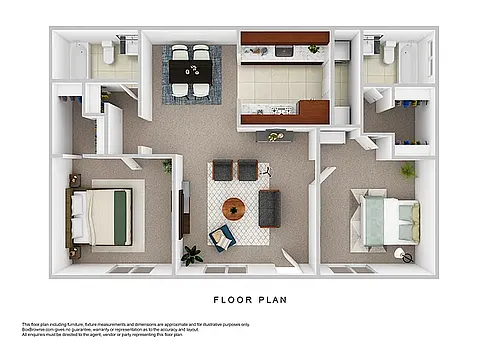 Floor plan 2 Bedroom 2 Bath