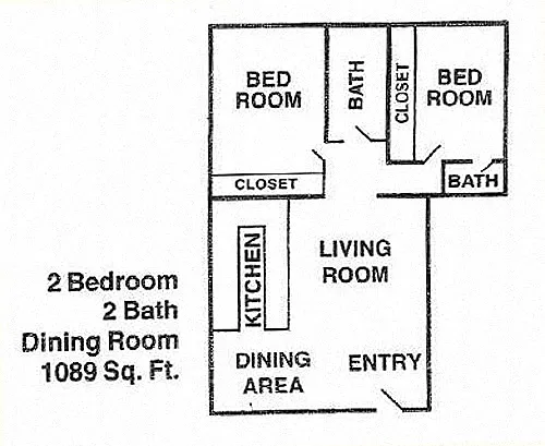 Floor plan 2 Bed 2 Bath