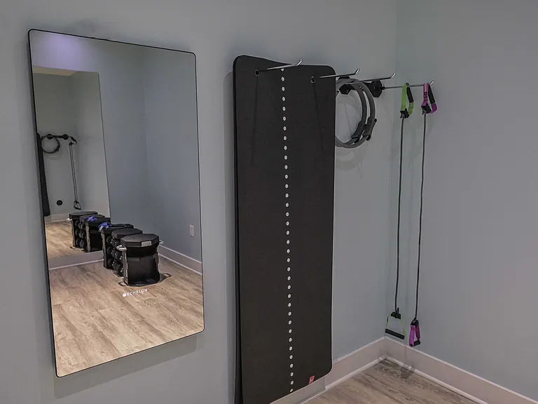 Mirror workout system at Hawthorne at the Station in Wilmington, NC