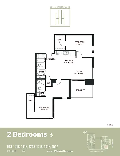 Floor plan 2 Bedroom Apartment