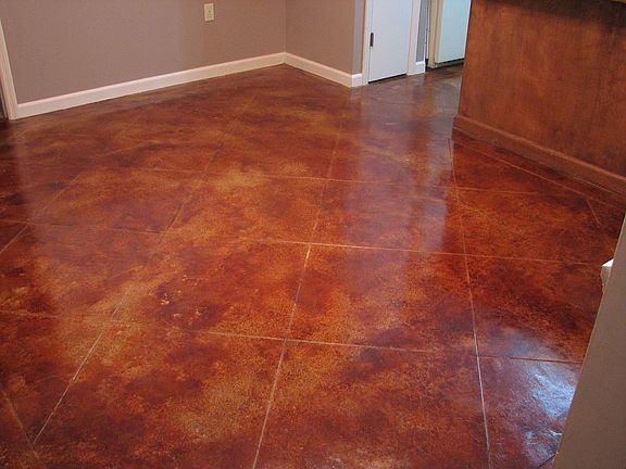 Dining and Kitchen Floors-Stained Concrete