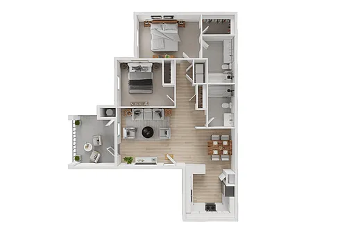 Floor plan 2X2 B