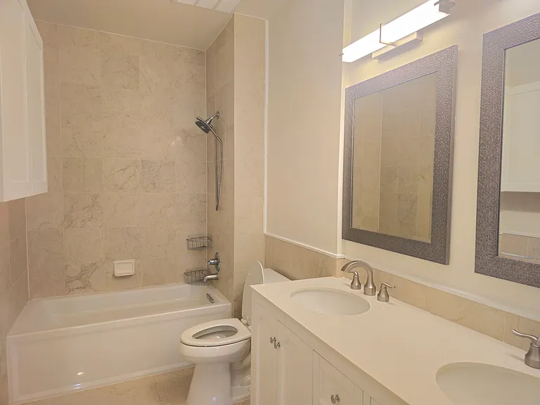 Dual vanity, upgraded shower head and hand sprayer for the master bath.