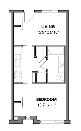 Floor plan 1 Bedroom One Bathroom