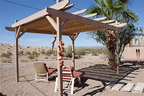 Inviting back yard with CABANA