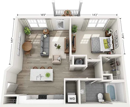 Floor plan Monument Balcony
