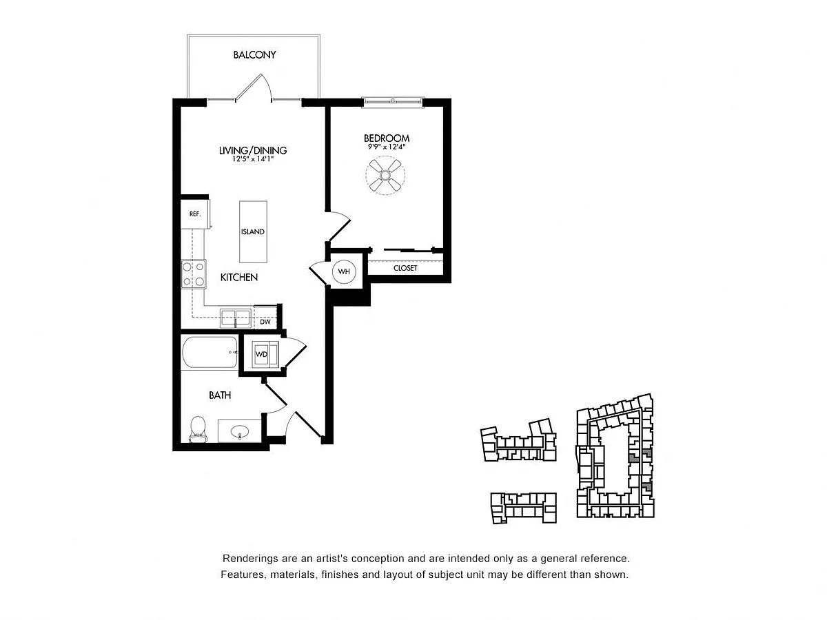 Floor plan 1A w/ Balcony