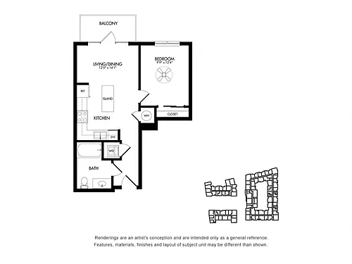 Floor plan 1A w/ Balcony