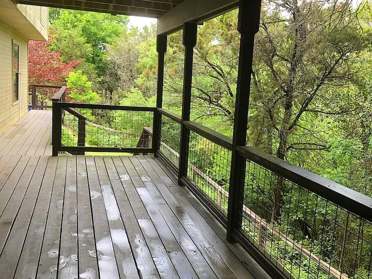Downstairs covered balcony