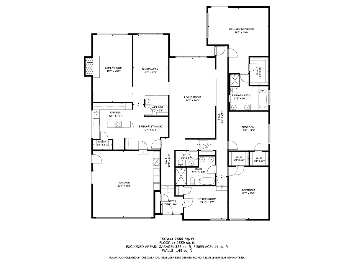 Spacious single level Floor Plan - 6052 Pat Ave