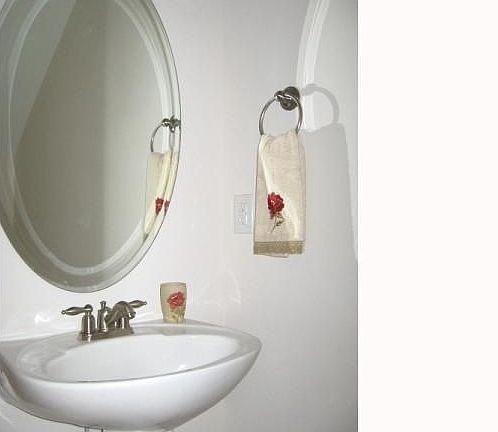 Half bath with pedestal sink