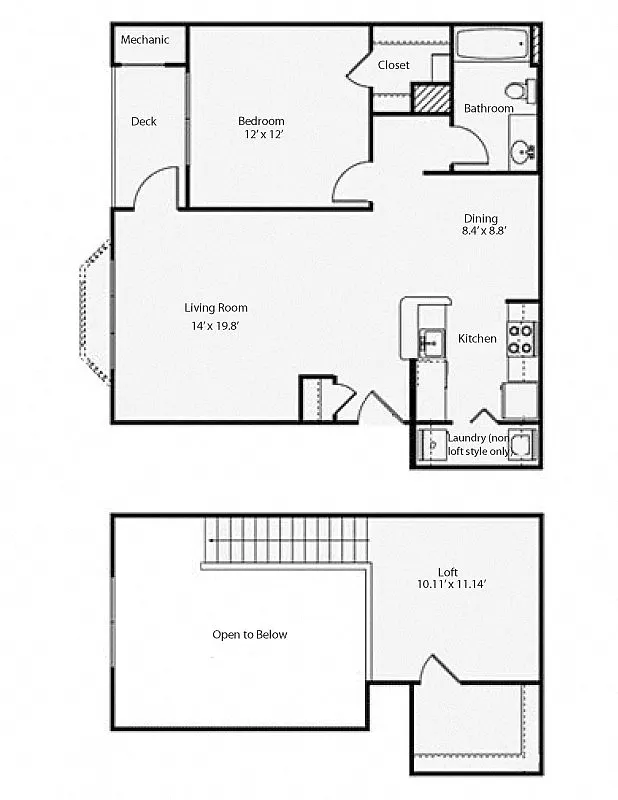 Floor plan 1L1 Fairmont Loft