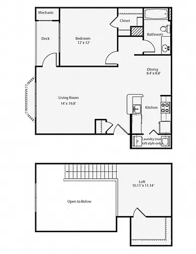 Floor plan 1L1 Fairmont Loft