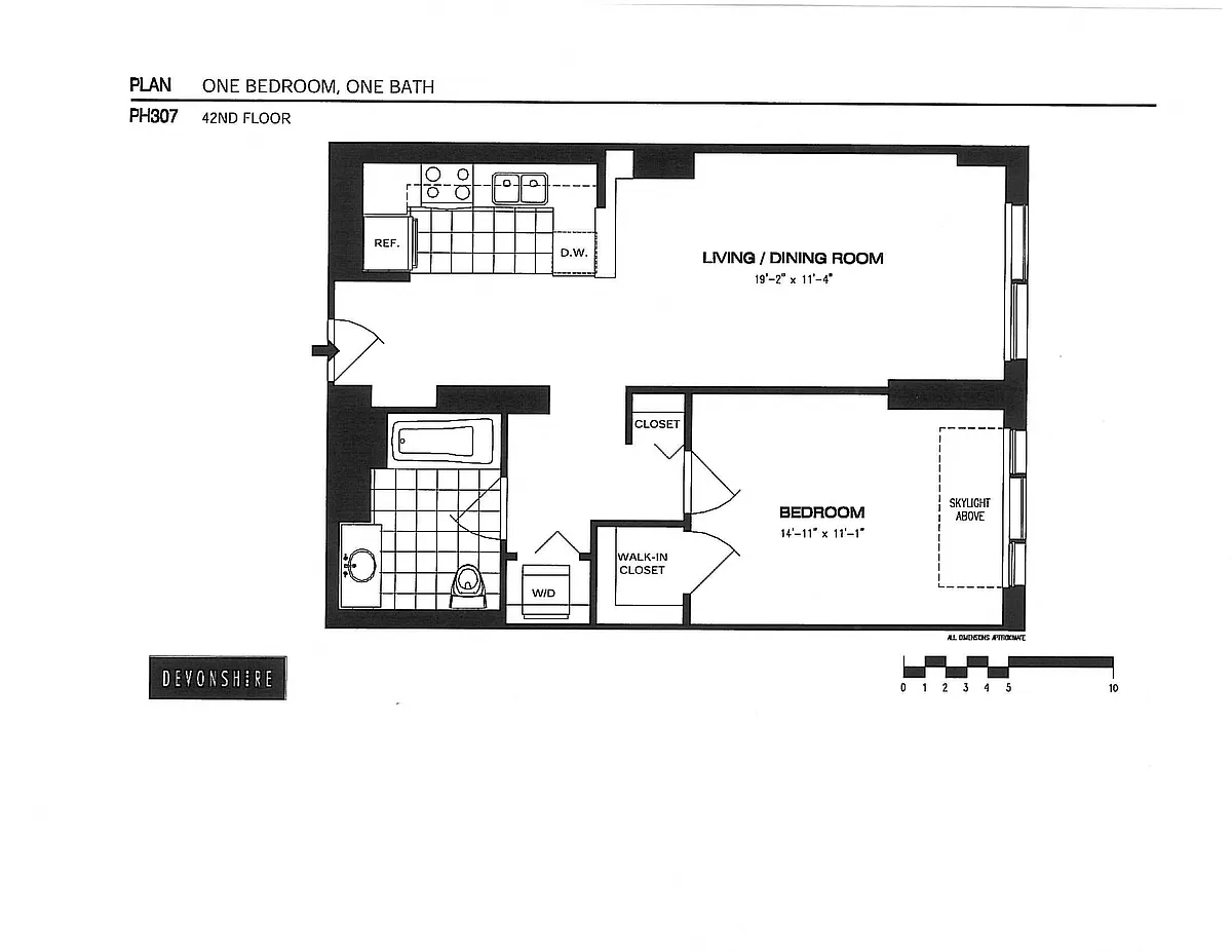 Floor plan 1 Bed_1 Bath Penthouse-ph307