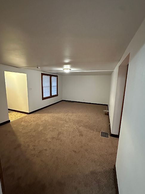 one large bedroom, smaller bedroom would really be great for just an office, new carpet and painted