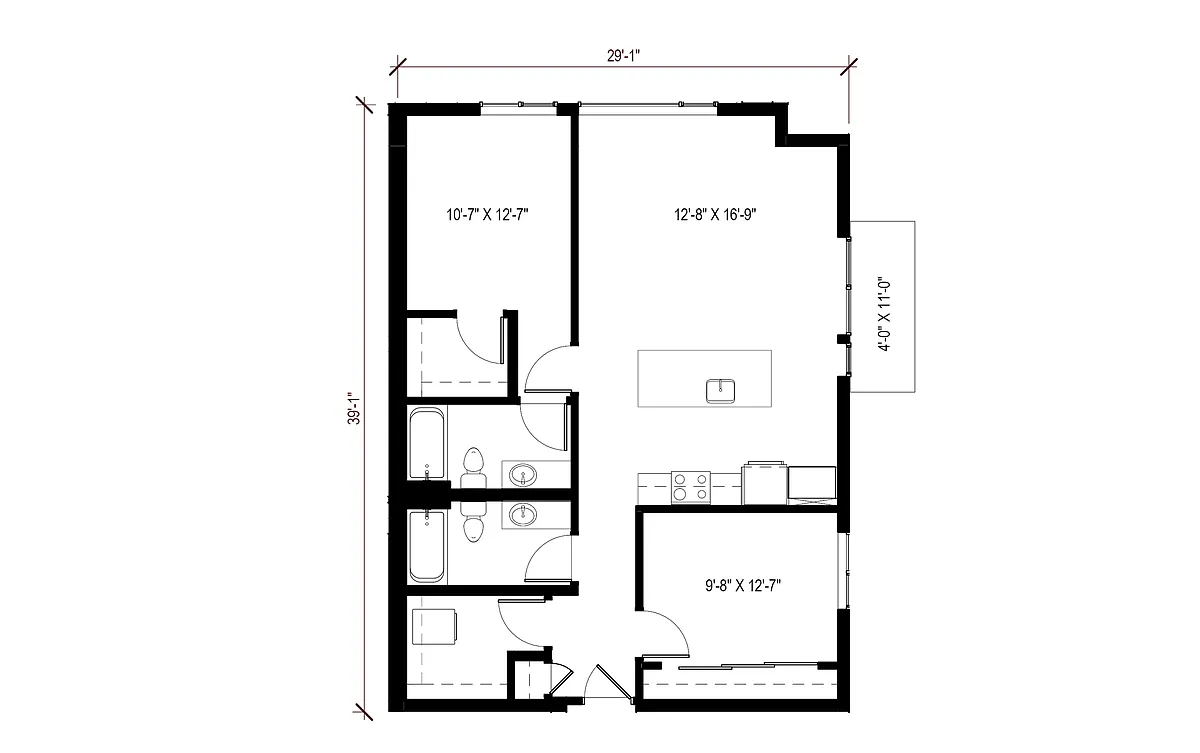 Floor plan 2 Bedroom - C14